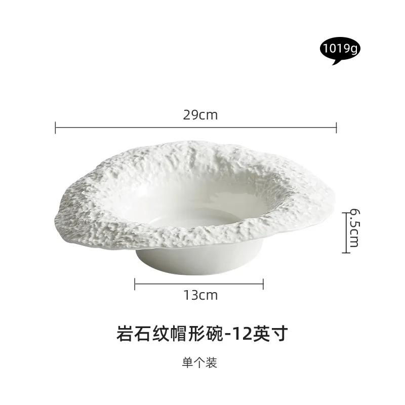 pattern straw hat bowl pasta  ceramic salad  domestic mushroom soup plate deep  senior sense club dinner plate