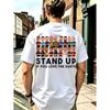 Men'S T-Shirt Stand Up If You Love The Darts Quote Cartoon Player Lineup And Playful Sports Crowd Print