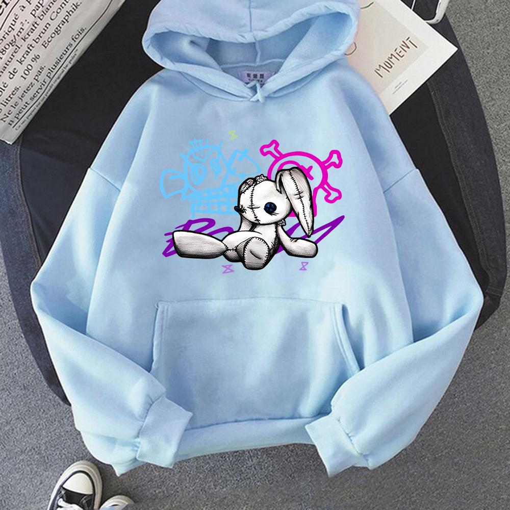 Arcane Jinx Hoodie Monkey Doll Rabbit Graffiti Grunge Style Kpop Clothes Anime Sweatshirt Streetwear Unisex Women Fashion Hoody