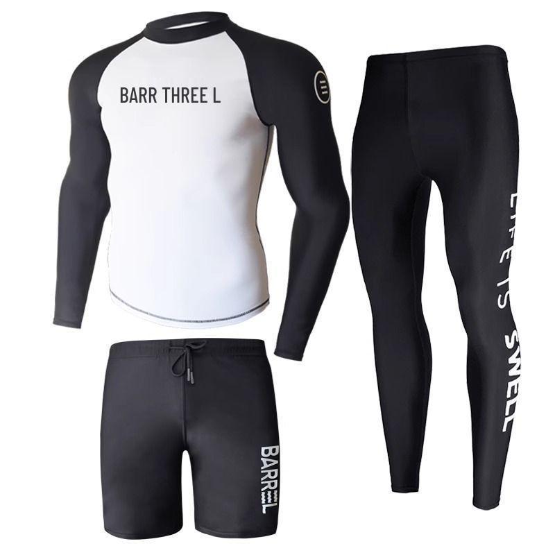 Korean Men's Long Sleeve Quick-Dry Diving Suit: Jellyfish-Proof Snorkeling & Surfing Set.