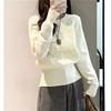 Korean Minimalist Round Neck Cable Knit Sweater for Women - Slimming Waist-Cinch, Autumn/Winter Versatile Short Top