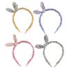 Retro Rabbit Ears Cloth Girls Hair Accessories Flowers Printed Hairband Bowknot Headband Hair Hoops