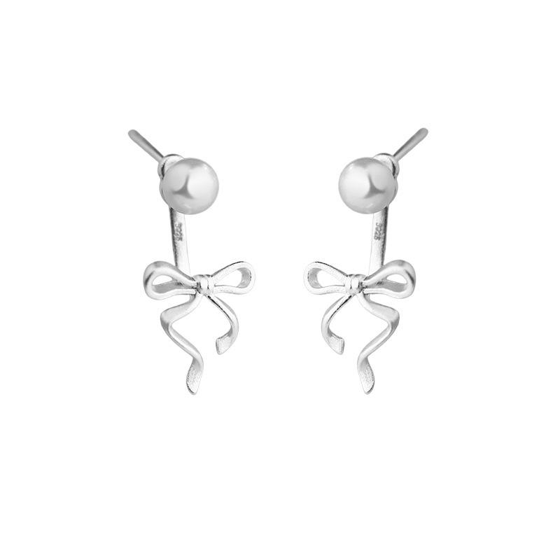 

Серьги-подвески с жемчужными бантиками, простая огранка, свежие, милые, нишевые серьги