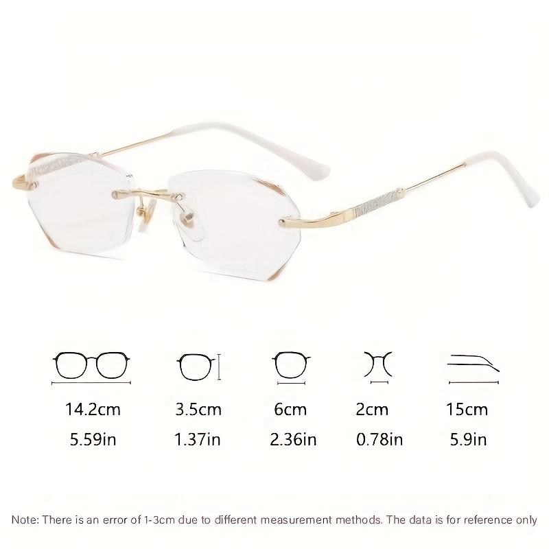 +1.0 to +4.0  Rimless Reading Glasses Glitter Fashion Presbyopic Glasses Computer Readers for Women