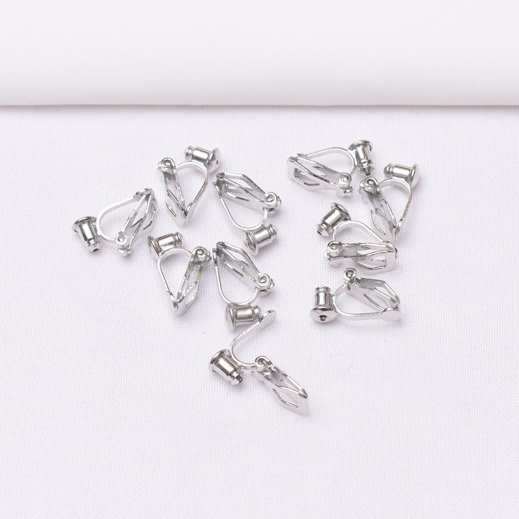 10 Stück farbechte, mit 18 Karat Gold umwickelte Ohrclips, Ohrnadeln, Ohrclips, Konverter, Dreiecksclips, DIY, Zubehör.