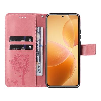 For Xiaomi 14T Pro Phone Case with Stand Cat Tree Pattern Leather Wallet Mobile Cover