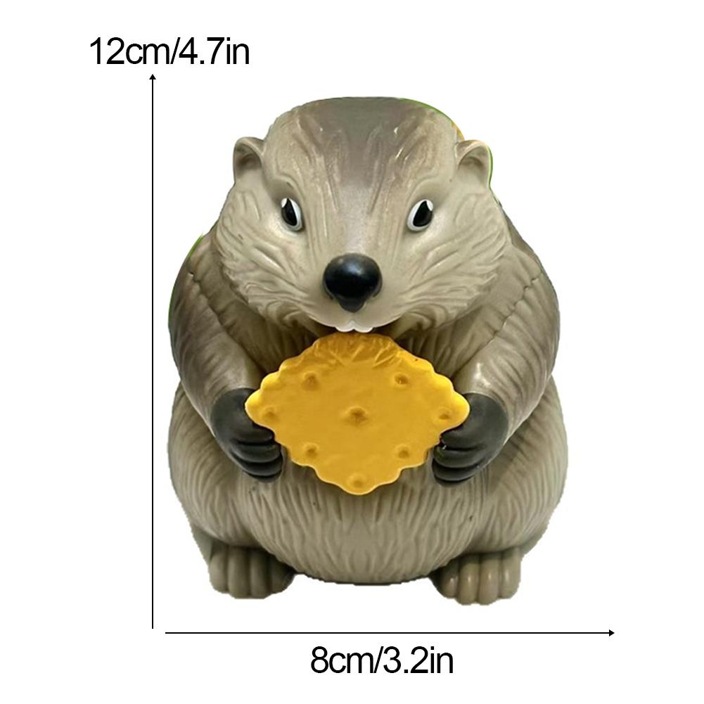 Screaming Groundhog Sound Toys Hamster Fat Cute Action Figure Toys Sculpture For Home Office