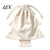 Soft Fabric Present Holders Christmas Tree Drawstring Presents Bag, Reusable Plush Wrapping Pouch, Ornaments Shaped Holiday Favors Bag for Candy,