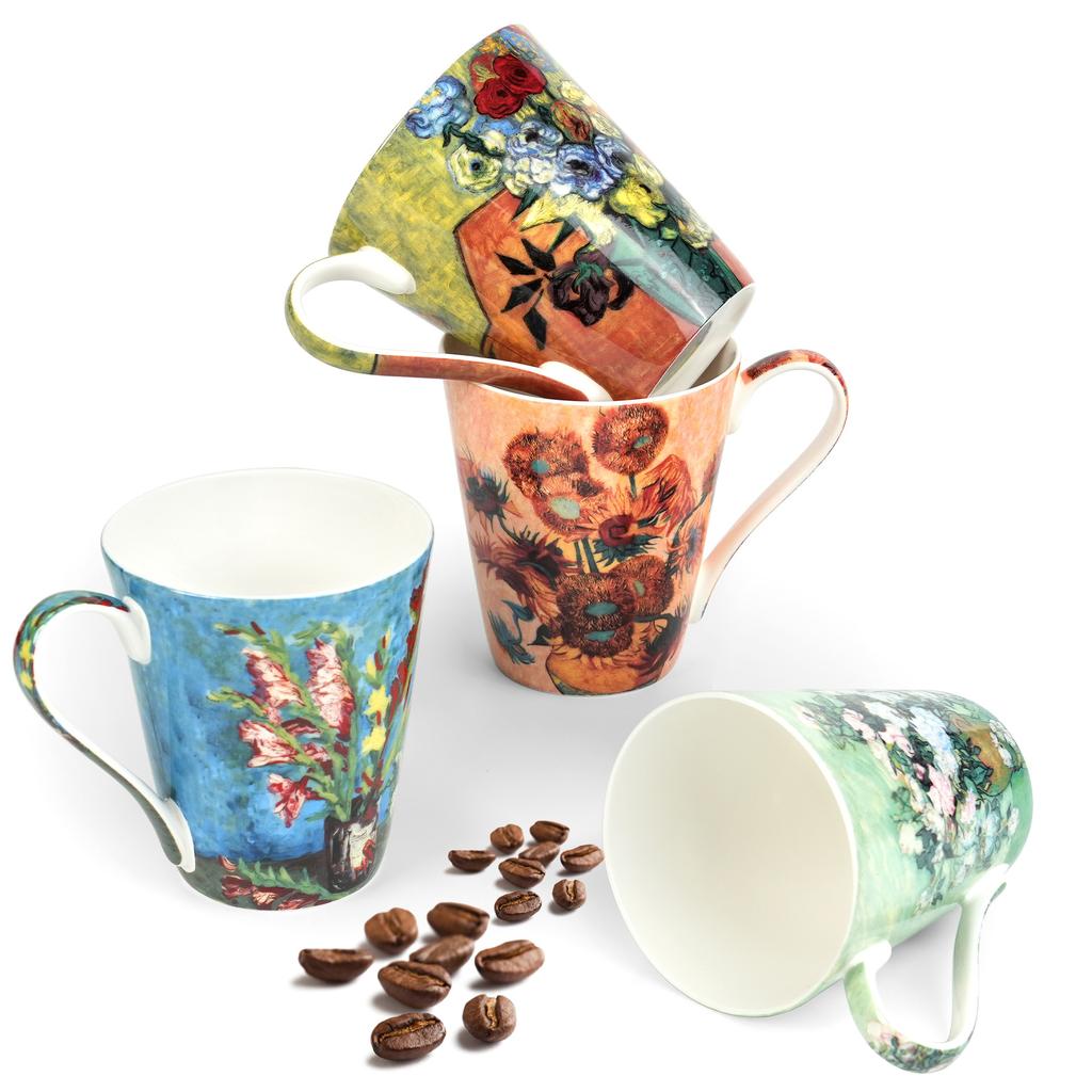 Van Gogh Monet Coffee Cup European Style Small Luxury Mug Ceramic Office Cup Gift Souvenir