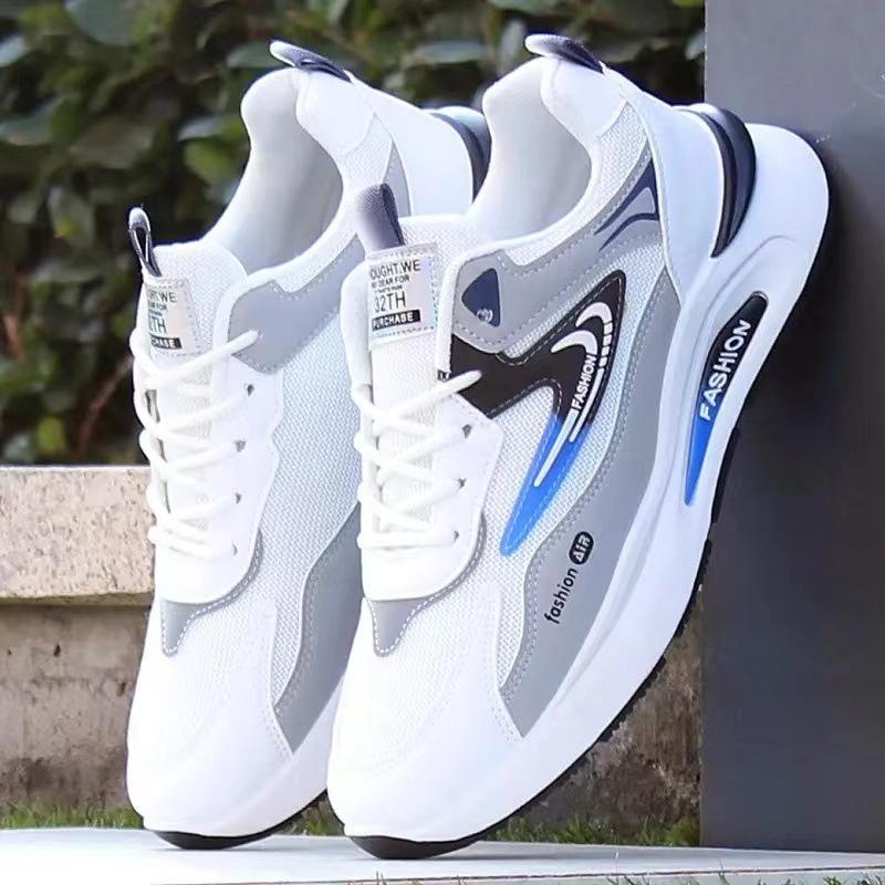 Summer Men's Shoes Spring and Autumn Leather Shoes Men's Mesh Deodorant Wear-resistant Sports Shoes Trend Versatile Casual Trendy Shoes