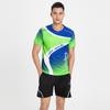 Badminton Clothes Outfit Short-Sleeved Men's and Ladies's Running Shirt Red Blue Green Table Tennis Sportswear Quick-Drying B Practical Use