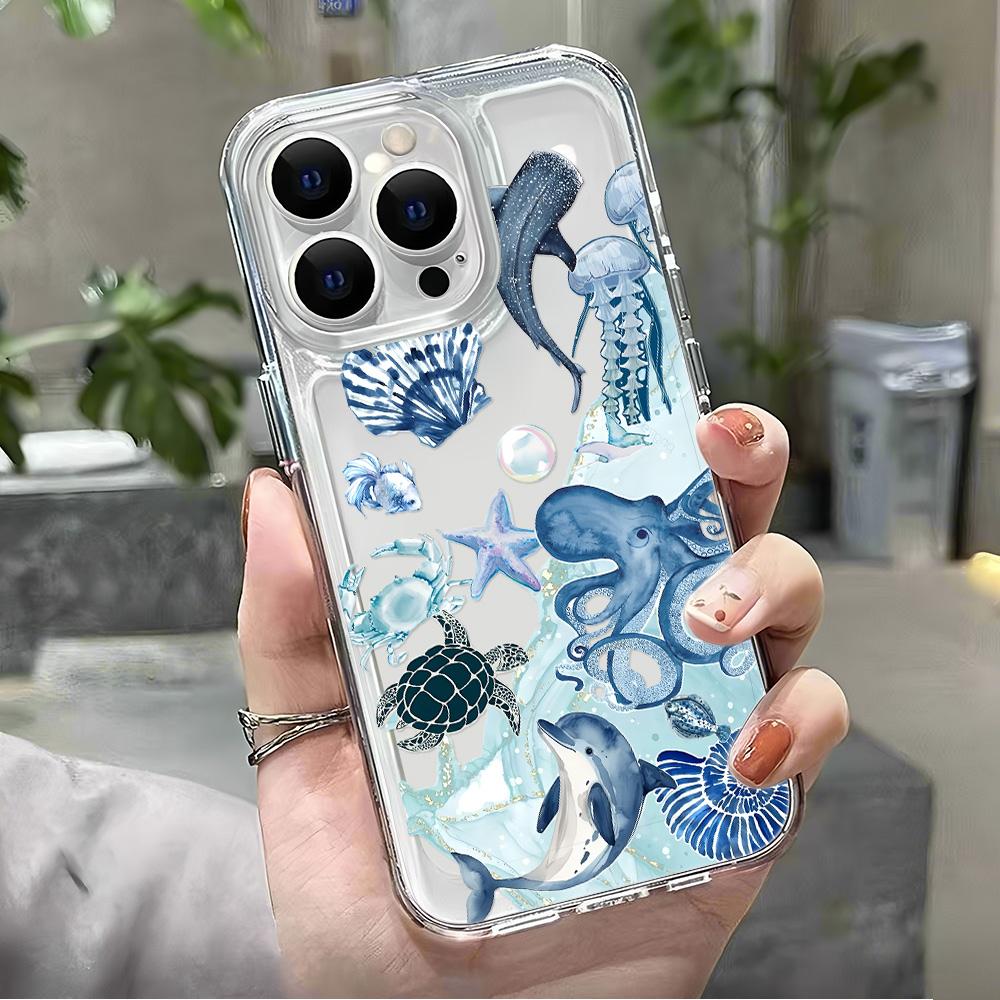 Maritime World Shockproof Case For iPhone 16 Pro Max 15 14 13 12 11 XS X XR 16 Plus Transparent Bumper Cover