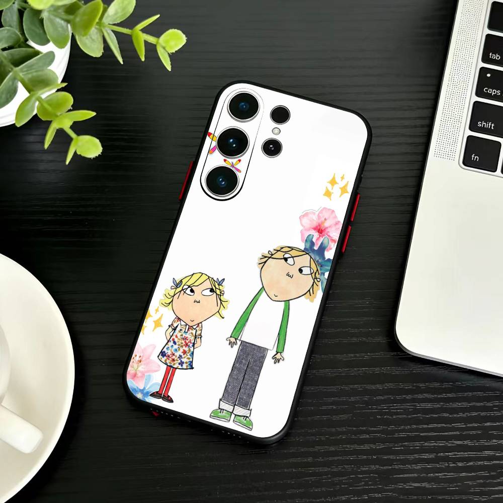 D-Charlie and Lola Cartoon Phone Case For Samsung S26,S25,S24,S23,S22,S21,S20,S30,Ultra,Plus,Fe,Note,5G Black Cover