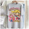 Summer 2026 Sailor Moon Vintage Electroplated Versatile Sailor Moon Street Trend 100 Cotton Print Tshirt Malefemale Top
