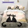 Cute Cat Pattern Bedding Quilt Set  Home Decoration  Gift (1 * Duvet Cover + 2 * Pillowcase  Without Core)