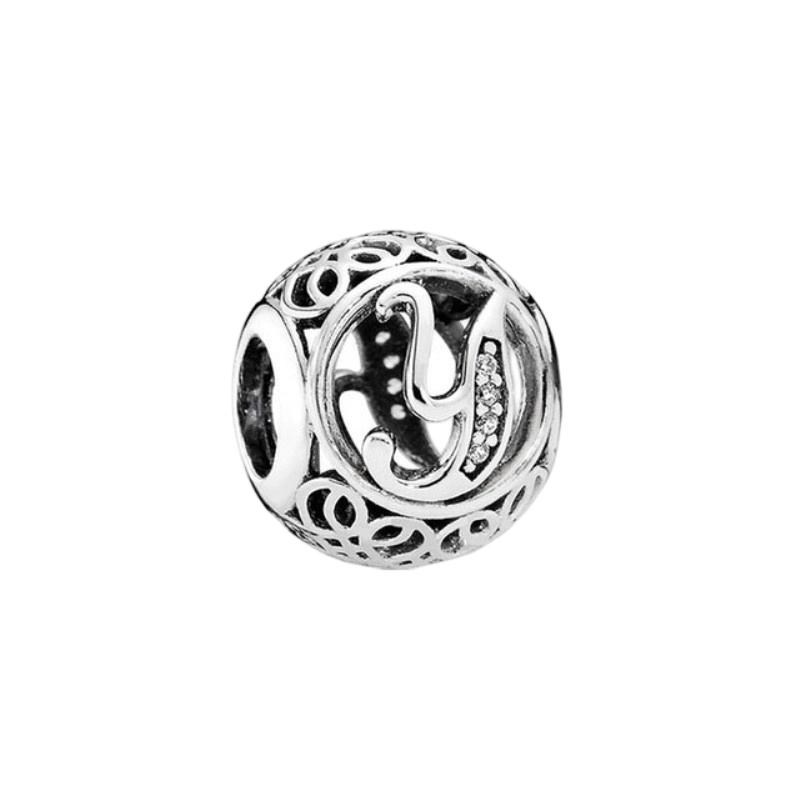 Fine Sparkling Spherical A-Z 26 Lucky Letters Charm Beads Fit Original European Bracelets Diy Women Jewelry Gifts