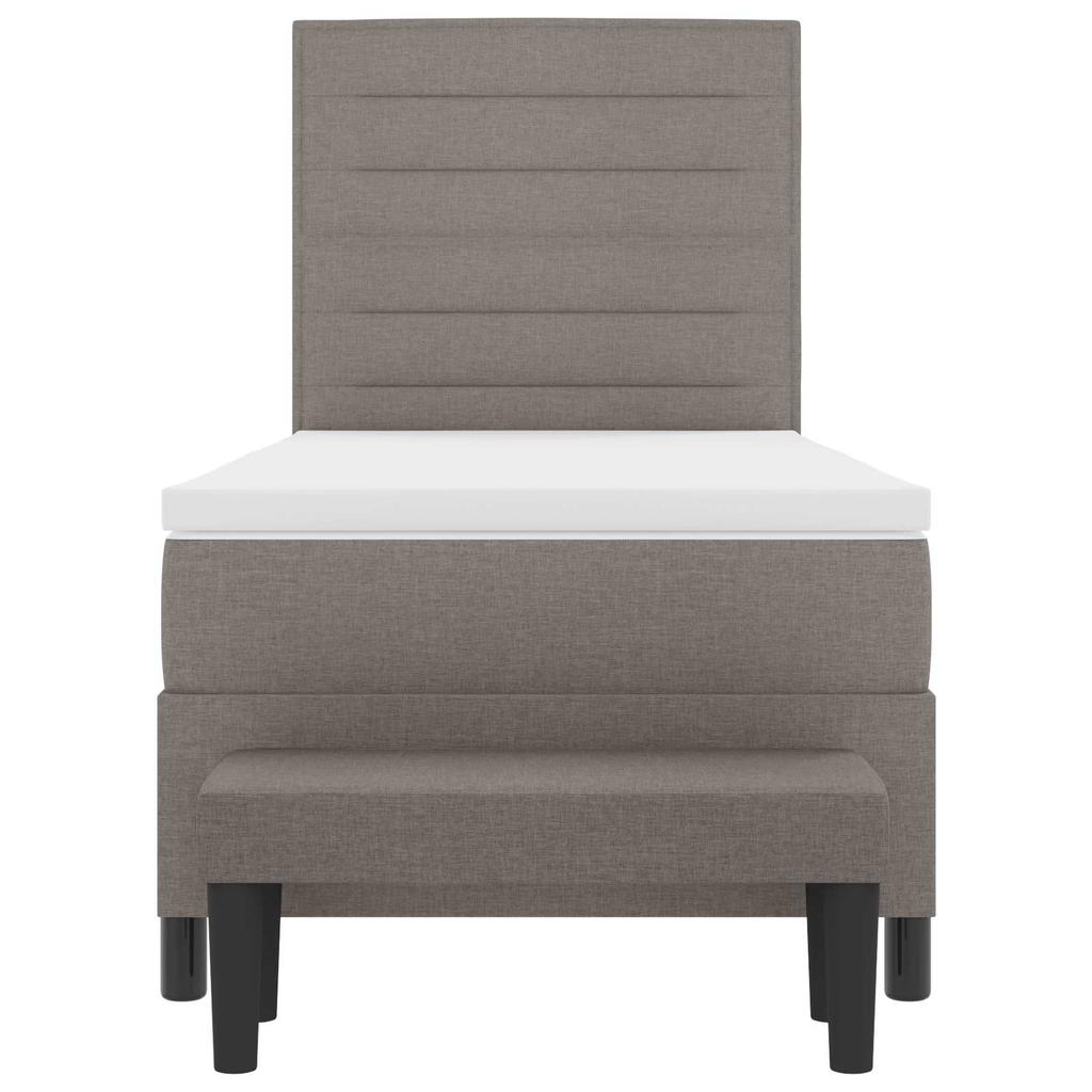 Box Spring Bed with Headboard Taupe 80 x 200 cm Fabric