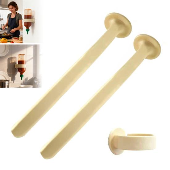 Silicone Bottle Holder Wall-Mounted Condiment Rack for Ketchup Mustard Honey Space-Saving Fridge Kitchen Organizer