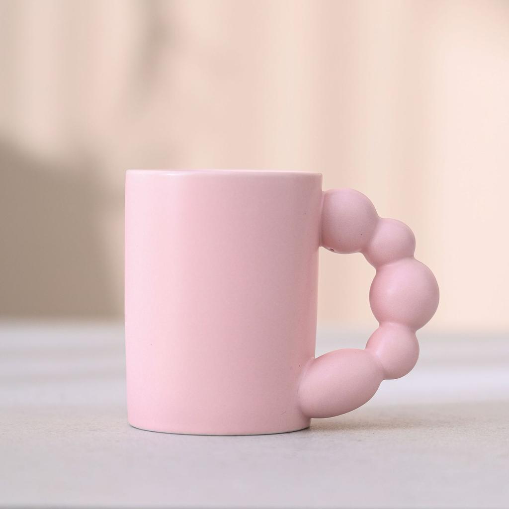 Ceramic Coffee Cup Large Capacity Macaron Color Mug Irregular Latte Cup