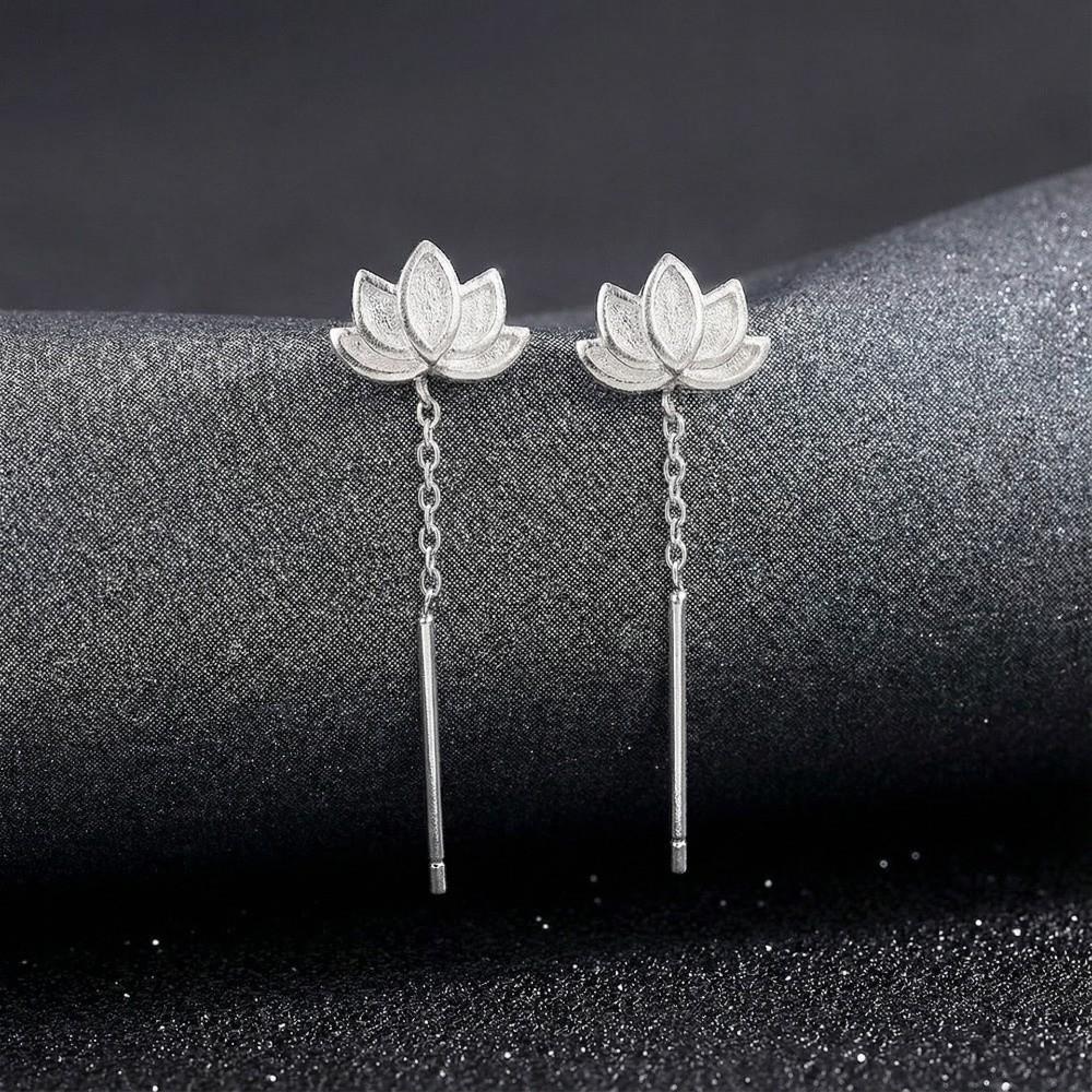 Trendy Style Charm Metal Earrings Elegant Flower Drooping Earring  Special Events