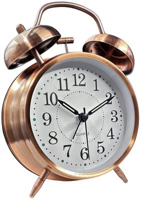 YRO Alarmă Secundă Continuă Sunet Metalic Lucios Clopoțel Ceas în Formă de Clopot, Retro, Analog, Tare, Antic, Mână, Tip, Finisaj, (cupru)