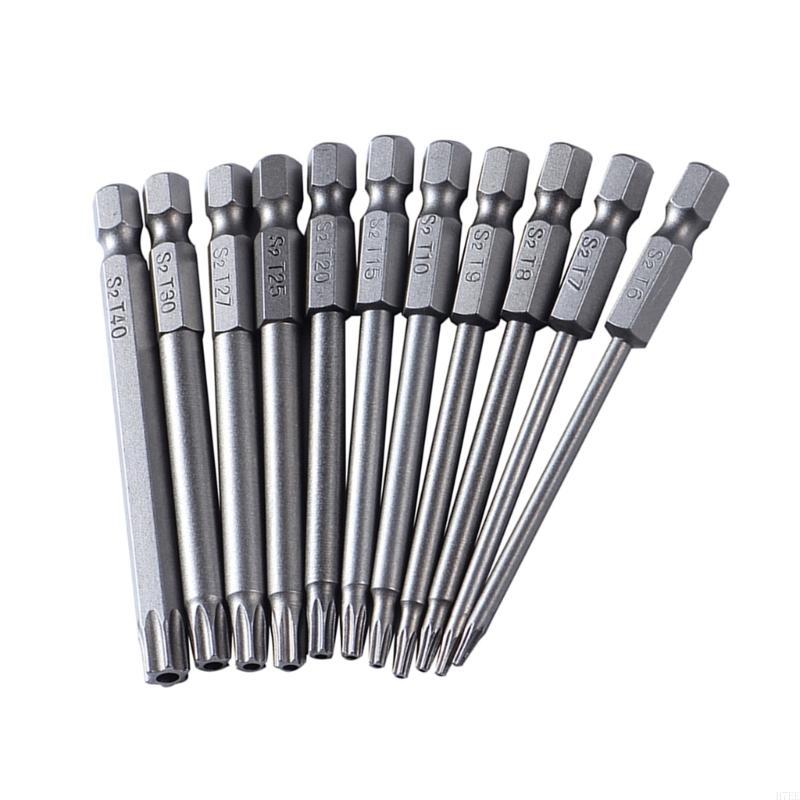 H7EE Pack of 11 Torx Screwdriver Bit Set 1/4inch Hexagon Shank T7 T8 T9 T20 T25 T27 T30 T40 Screw Driver Bit Hand Tools