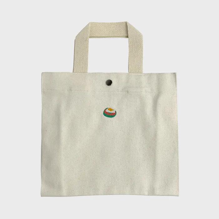 Safe Sunday Embroidered Canvas Tote Bag (Bagel Ivory)