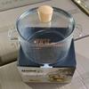 ZISIZ Transparent Glass Soup Pot with Lid