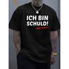 European Size I'M to Blame German Short Sleeve T-Shirt Men Funny Blame Short Sleeve Street Style Letter Casual Loose Printing Short Sleeve T-Shirt