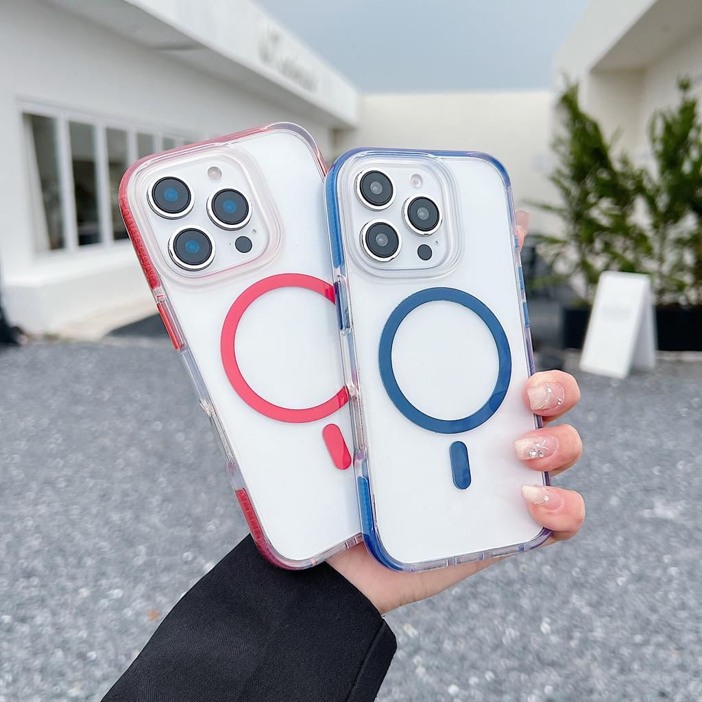 For iPhone 16 Pro Case Compatible with MagSafe Clear TPU Acrylic Phone Back Cover