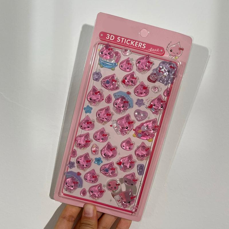 

Наклейки в японском стиле из твердого желе, милые 3D-наклейки в виде капель воды, наклейки для канцелярских принадлежностей, сувениры для вечеринок, подарки для студентов. as picture