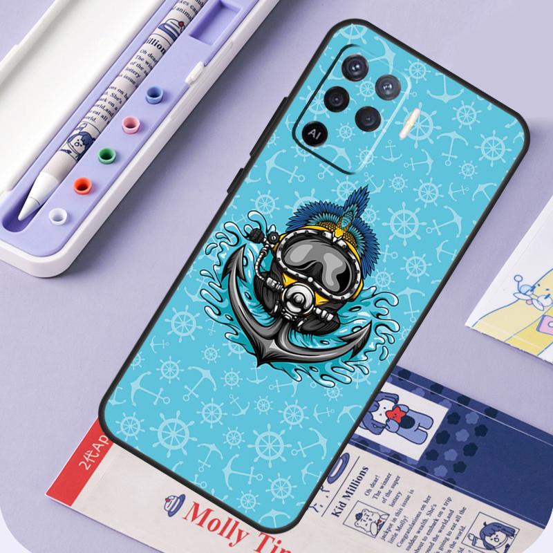 Scuba Diver Mask Diving For Oppo A94 A74 A54 A15 A18 A38 A58 A78 A98 A40 A60 A80 A16 A76 A96 A57 A17 A77 A5 Pro Case
