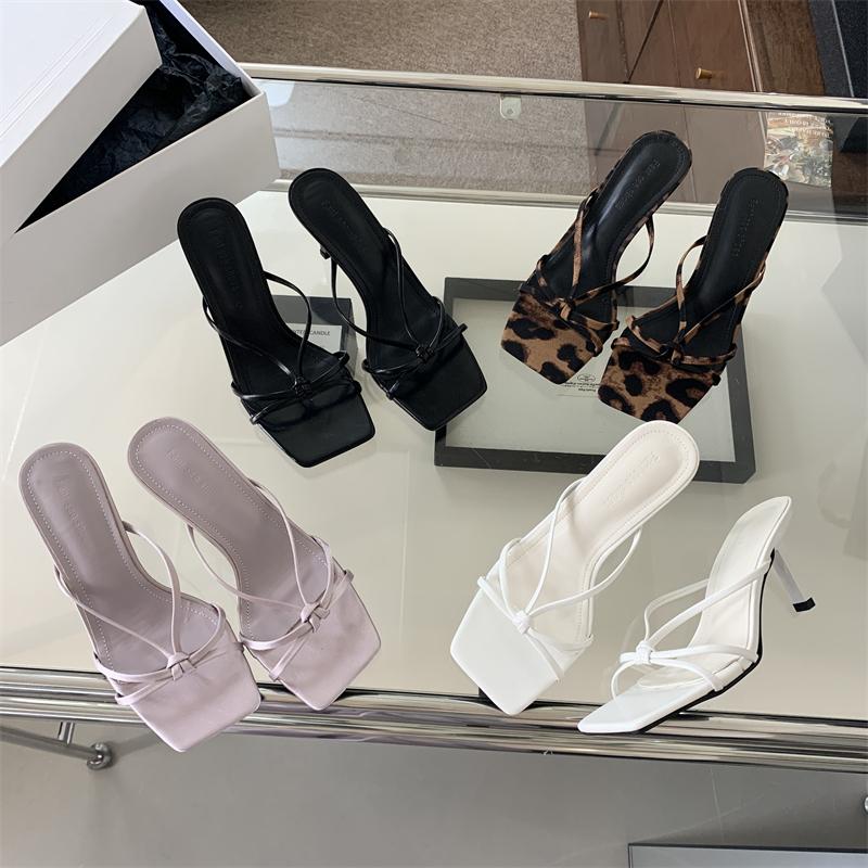 New Style Summer Women Clip Toe Slippers Fashion Dress Slide Shoes Ladies Women's Elegant High Heel Footwear Zapatos Mujer
