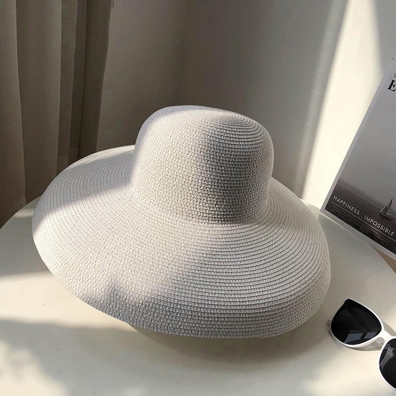 Vintage Hepburn Hat Female Summer Small Fresh Internet Celebrity Big Eaves Vacation Beach Straw Hat Sun Hat