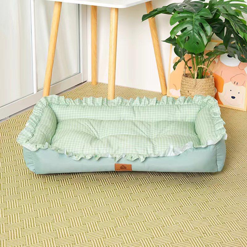 Small Dog Pet Nests Fashionable and Fresh Cat Wooden Ear Edge Square Nest Summer Cool Nest Cat Bed Dog Nests Pet Products