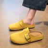 Wear Boken inner pedal retro outer drag women's summer half-care shoes to increase the height of Birken shoes bag head semi-new lazy sandals