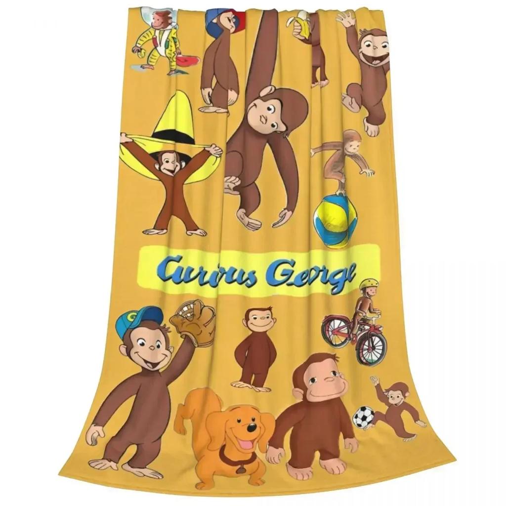 Curious George Spooky Fun Fuzzy Blanket Cartoon Monkey Funny Throw Blankets for Home 200x150cm