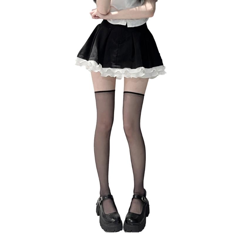 Women's Thigh High Socks Over the Knee Tube Socks Knee High Socks Sheer Silk Stockings Erotic Costume Accessories