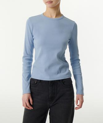 MUSINSA STANDARD WOMAN Women'S Slim Crew Neck Long Sleeve T-Shirt [Cloudy Blue]