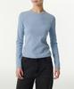 Woman Women'S Slim Crew Neck Long Sleeve T-Shirt [Cloudy Blue]