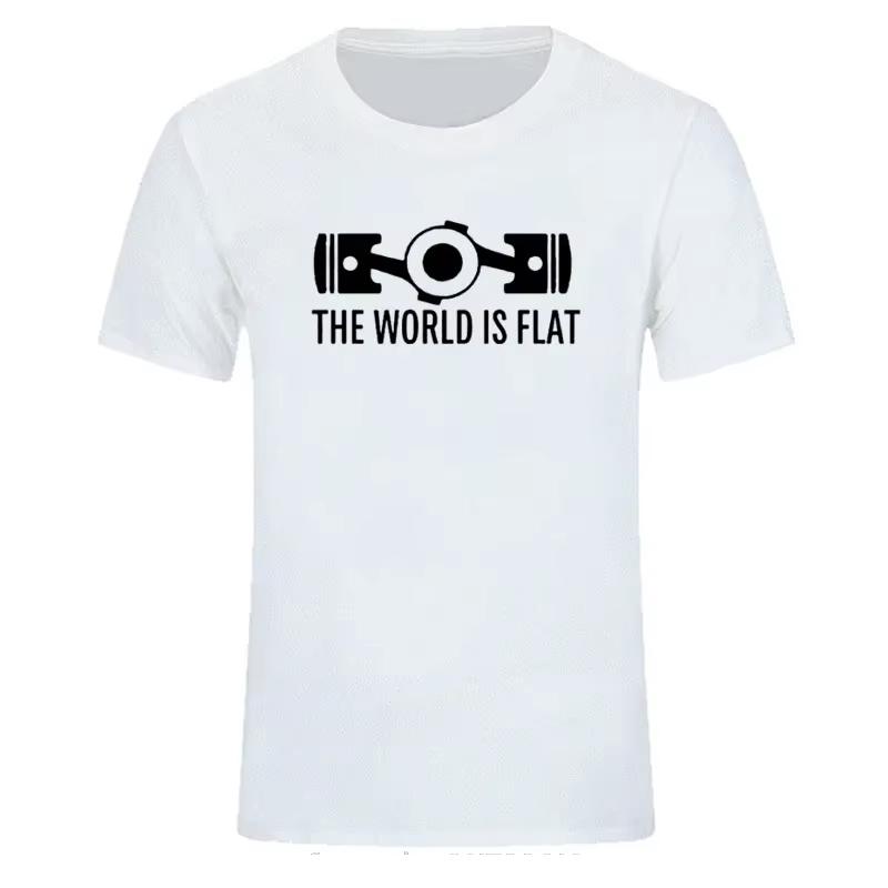 New Summer The World Is Flat Engine T Shirt Short Sleeve Custom T-shirt Style Men O-neck Cotton TShirt Fashion Streetwear Tees