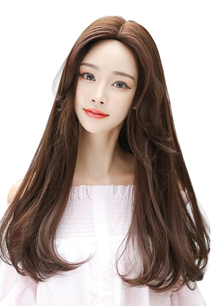 Loosely Curly, Swept-Up Wig, No Bangs, Wavy, Mega Volume, Hair Arrangement, Puffed, Gal Style, Women's Wig, Long Curly, Lolita Wig (Chocolate Brown)