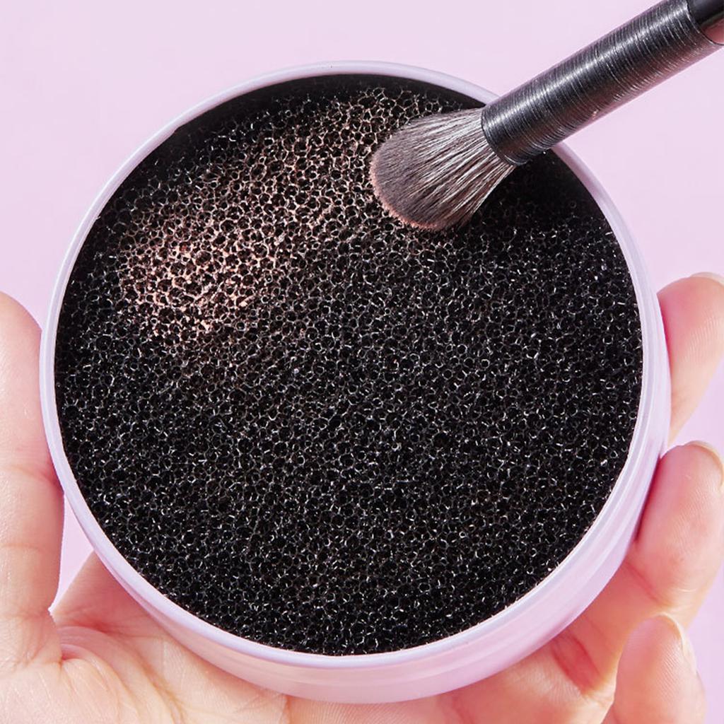 1PC Purple Makeup Brush Cleaning Box Quick Cleaning Sponge Brush No Clean Dry Cleaning Box Cleaning Excess Powder Cleaning Tool