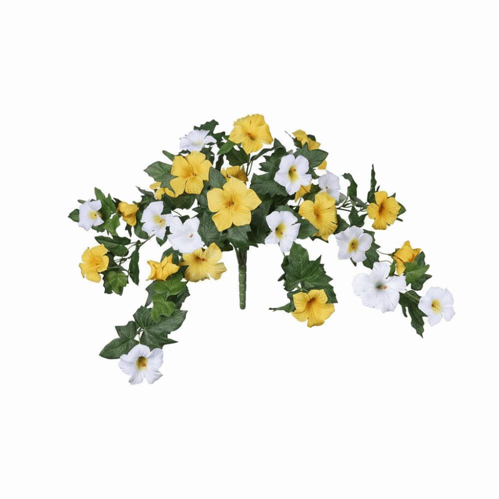 

Patio Decor Silk Material Artificial Silk Flowers UV Resistant Faux Silk Morning Glory Flowers Fake Flower Bouquets Party Decor жёлтый