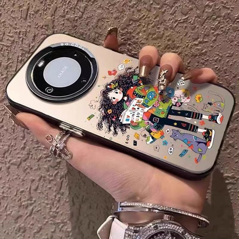 Fashion Girl Mobile Phone Case Is Suitable for Huawei Mate60pro Mobile Phone Case P70 New Honor 100nova12/11