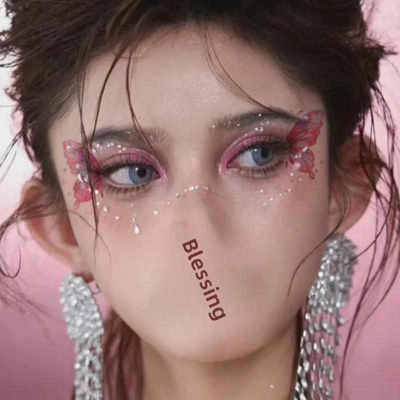 Butterfly Glitter Face Tattoos - Waterproof and Long-lasting Music Festival Makeup Stickers