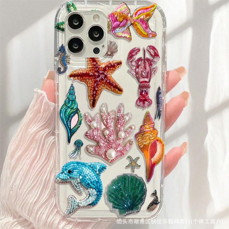 Marine Animal Airbag Anti-drop Apple 14 Mobile Phone Case Iphone15promax Transparent 11/12/13 Soft 1617