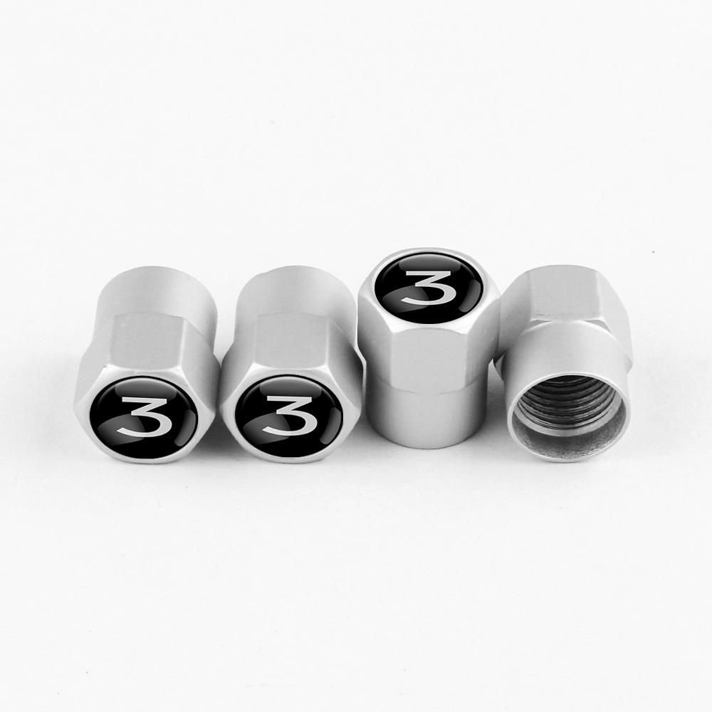 AAAIM1 4Pcs 3D Metal Alloy Car Wheel Tire Valve Stem Caps Cover Waterproof Decoration For Tesla Model 3 X S Y 2017-2023 Car Accessories