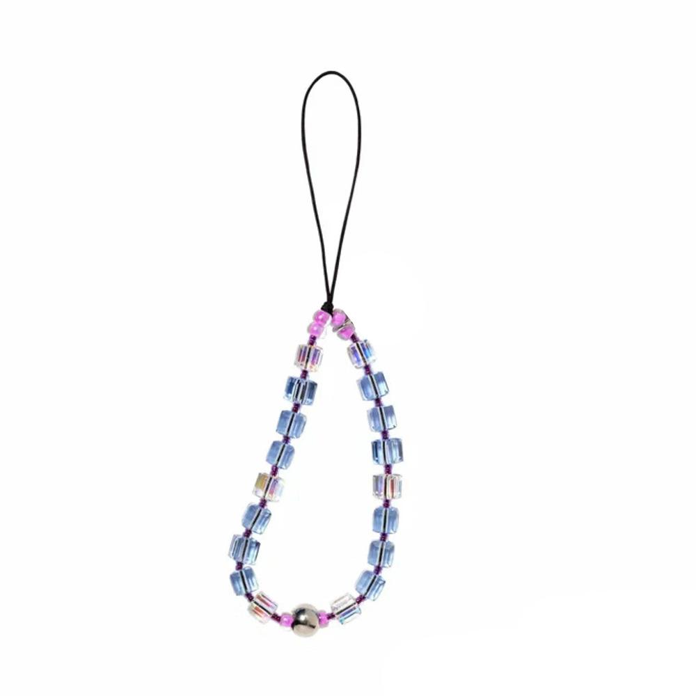 HERLOOK Phone Charm Clear Square Beads Chain for Phone Keychain Y2K Accessories Short Chains Telephone Lanyard