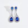 European & American Simple Zircon Luxury Water Drop Crystal Earrings for Women